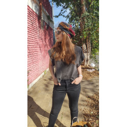 Beret plana estampada