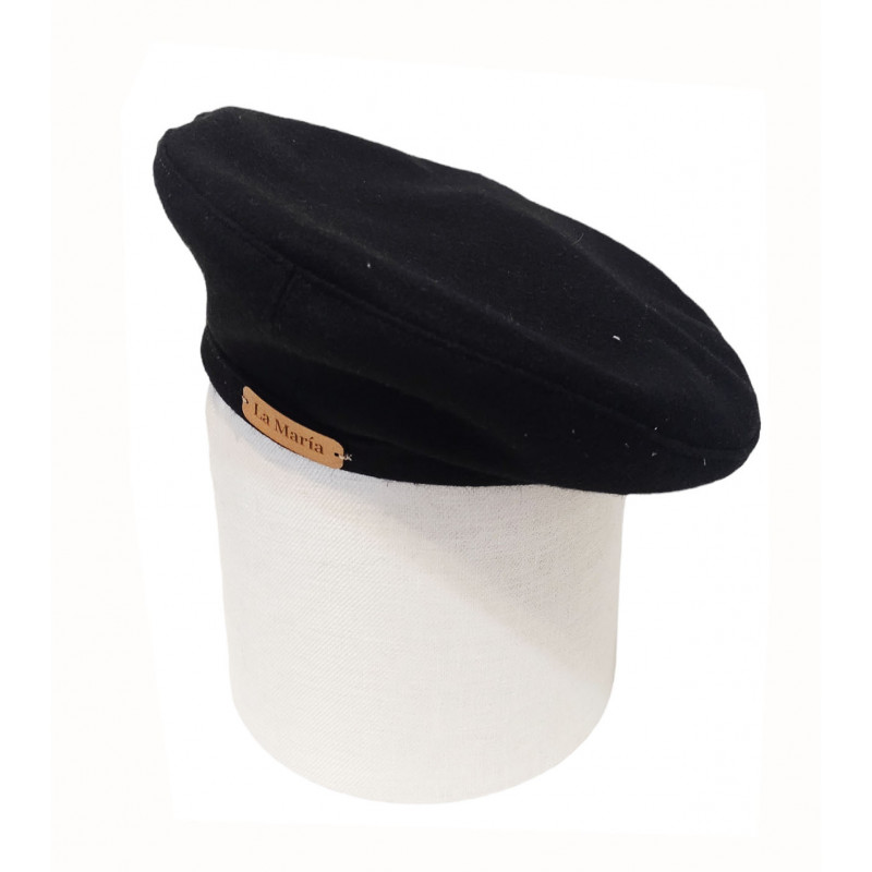 Beret plano negro