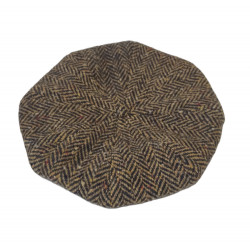 Beret plano en lana beige