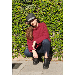 Cap de paño combinada gris