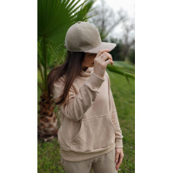 Cap de paño combinada beige