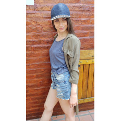 Cap de jean combinada