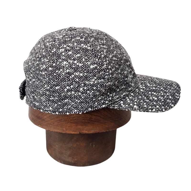 Cap lana blanco y negro