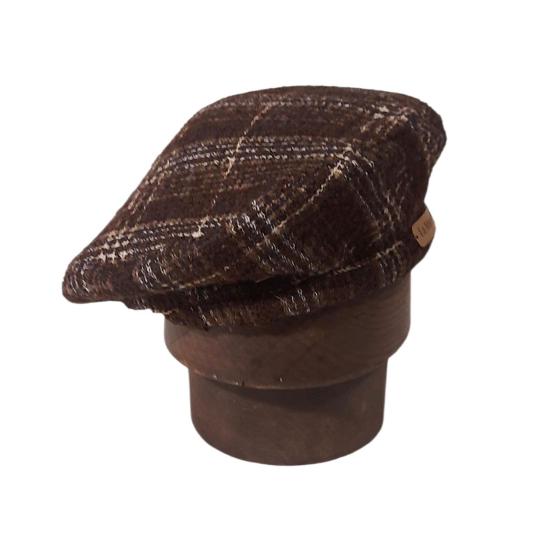 Beret plano en lana chocolate