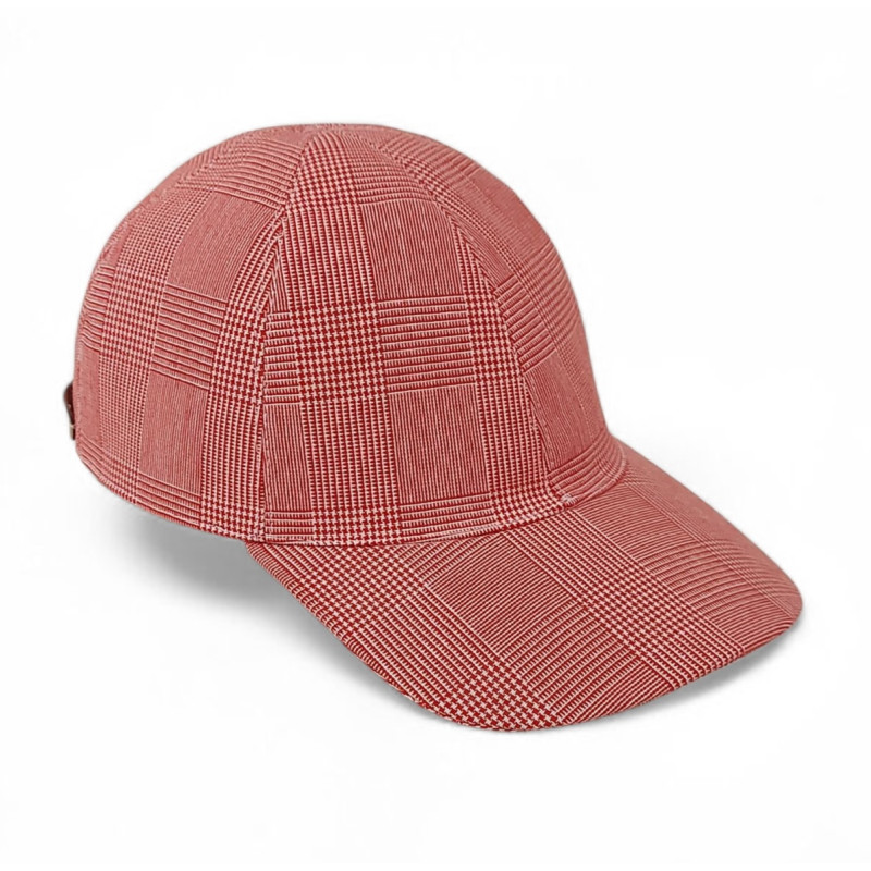 Cap cuadros rojo y blanco