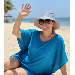 Capelina de lino rayado